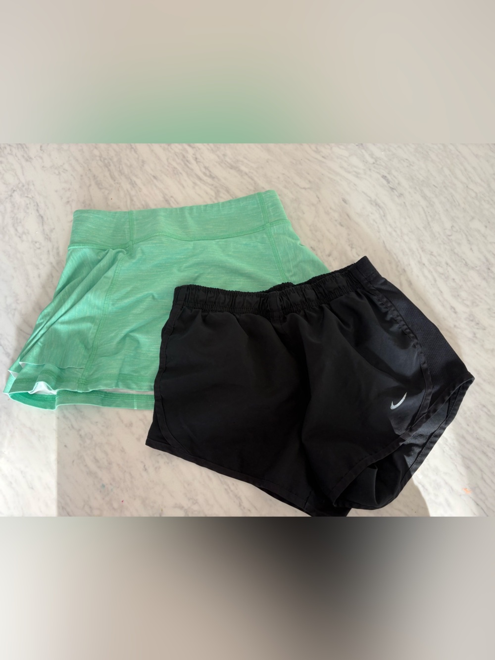 all in motion Mint Green Athletic Skort with Black Nike Running Shorts